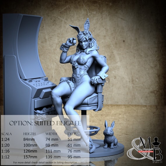 Bunny Irene, Pin-up (5 Stili), di Ronin Art Workshop, miniatura da assemblare e colorare, resina