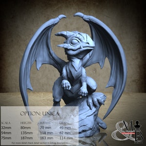 Baby Dragon, Bane of the Shrouded Woods, di Great Grimoire, miniatura da assemblare e colorare, resina
