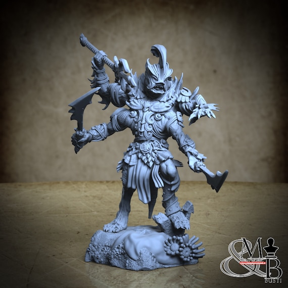 Shakarkha Tidebringers, The Trench - Blood in the Water (4 Stili), di Archvillain Games, miniatura da assemblare e colorare, resina