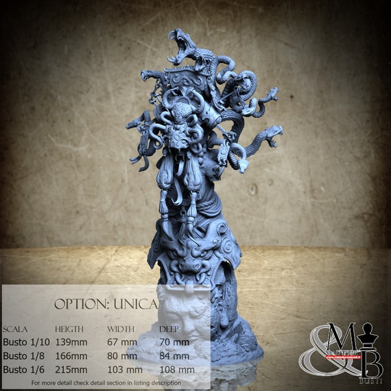Immortal Empress Xi-Qing - Bust, Hissing Coils - Fang Dynasty, by Archvillain Games, miniature to assemble and color, resin