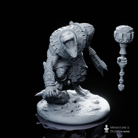 Sobeksen (4 poses), resin miniature to assemble and color, role playing games, DnD, RPG, GDR, Archvillain Games