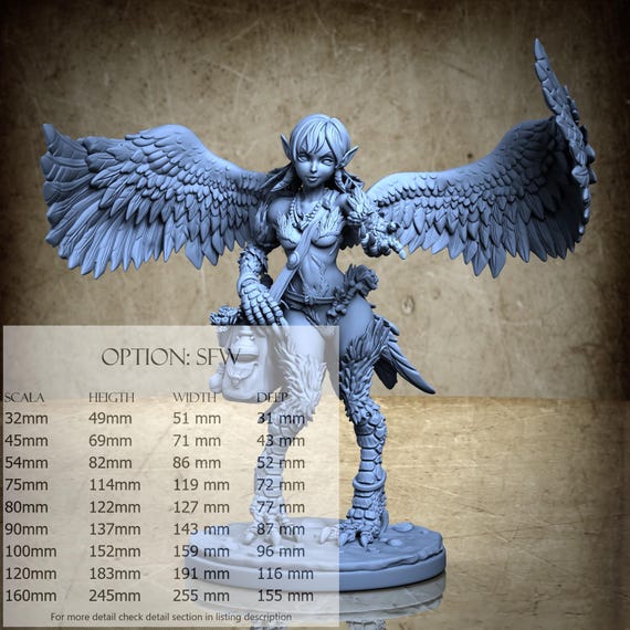Vivi Merchant Harpy - by Ronin Art Workshop Resin Miniatures - DnD, RPG, Wargame and Display to Color - Harpies Set 3