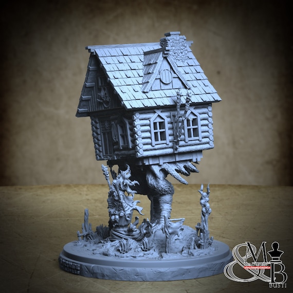 Baba Yaga's Hut, Slavic Mythology, by Clay Cyanide Miniatures, miniature to assemble and paint, resin