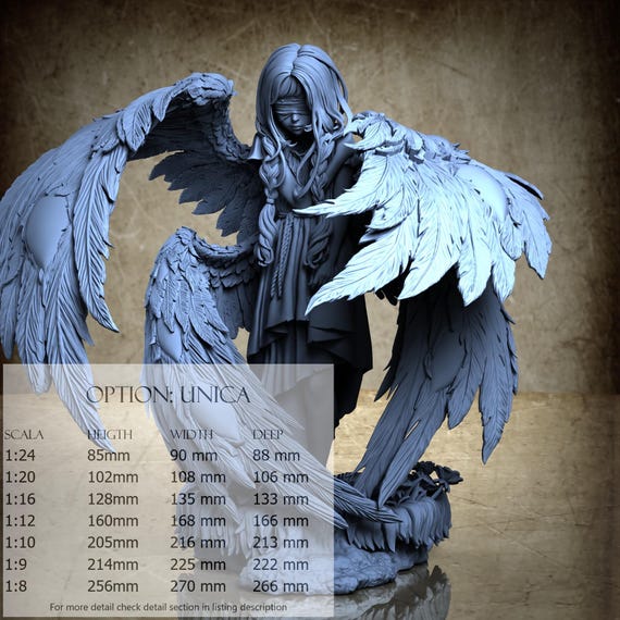 Seraphim - Resin Statue - DnD, RPG, Wargame, and Display Coloring Page - 2025-06