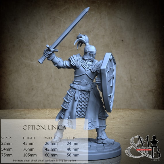 Knight with Sword, The Legend of King Arthur, by Clay Cyanide Miniature, miniature to assemble and color, resin