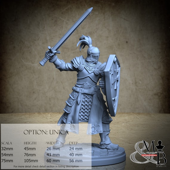 Knight with Sword, miniature to assemble and color, in resin