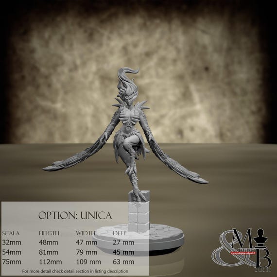 Harpy (Pose 2) - Resin Miniatures - DnD, RPG, Wargame, and Display to Color - Castle of Dracula