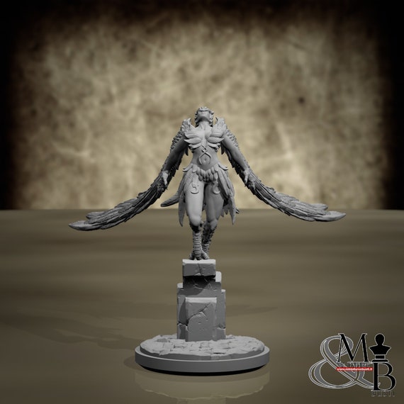 Harpy (Pose 3), resin miniature to mount and color, role-playing, DnD, RPG, RDR