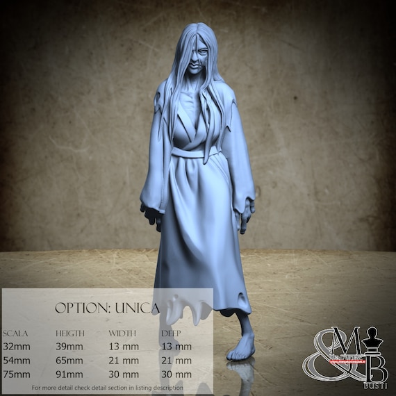 Sadako, the Reflection of the Curse, Lost shrine of the damned, by Great Grimoire, miniature to assemble and color, resin