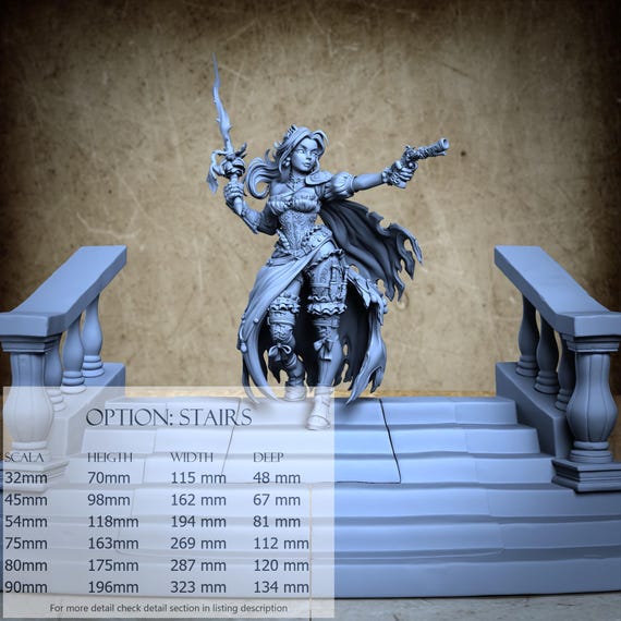 Mistress Belle - by Ronin Art Workshop Resin Miniatures - DnD, RPG, Wargaming, and Display - Wardens of Rosethorn Castle