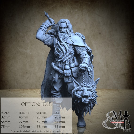 Wilku the fighter, M12 (2 Styles), by Ronin Art Workshop, miniature to assemble and paint, resin