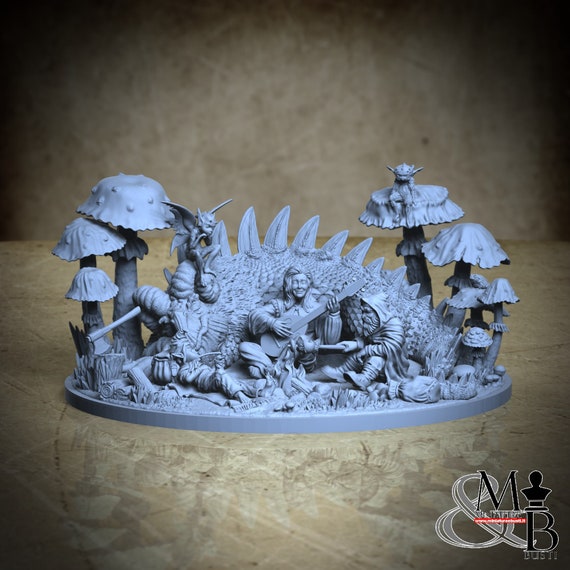 Lost in the mushroom forest (Bard version), miniature to assemble and color, in resin