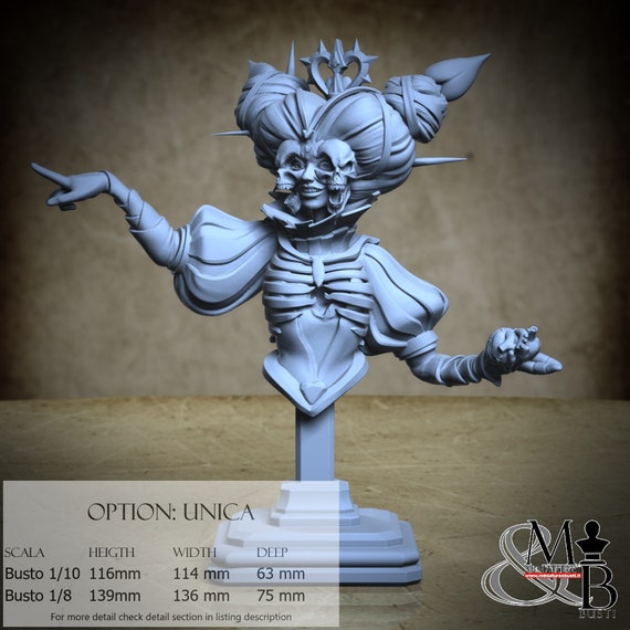 The Heartless Queen Bust, miniature to assemble and color, in resin