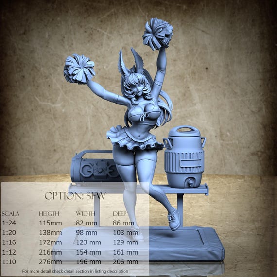 CheerBunny Alex, Pin-up (4 Stili), di Ronin Art Workshop, miniatura da assemblare e colorare, resina