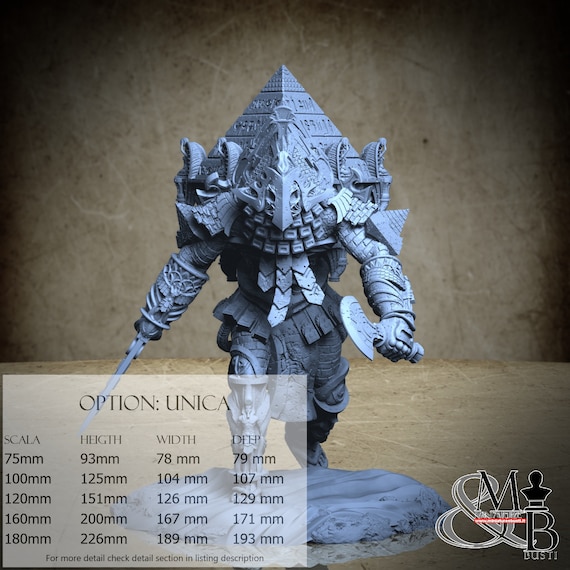 Pyramid Golem, resin miniature to assemble and color