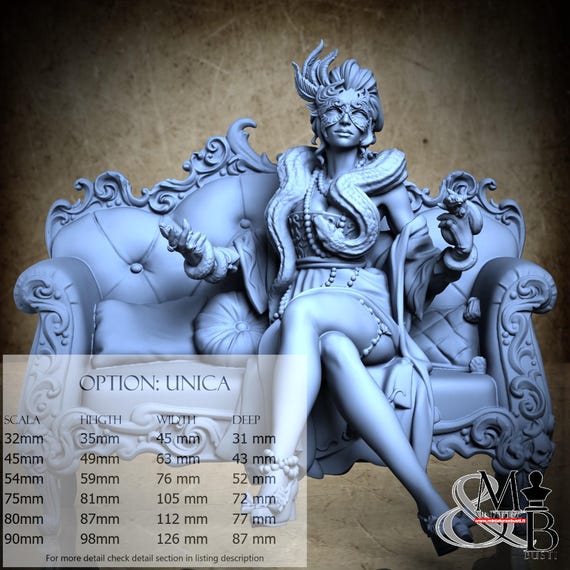 Vivienne Shadowmere, Macabre Masquerade, by Great Grimoire, miniature to assemble and color, resin