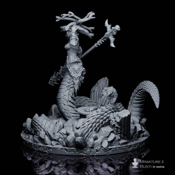 Medusa, resin miniature to assemble and color, role-playing games, DnD, RPG, GDR, Anime