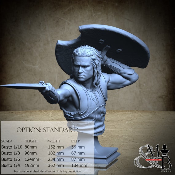 Achilles Bust Armor, Agosto 2022, Kuton, miniatura da assemblare e colorare, in resina