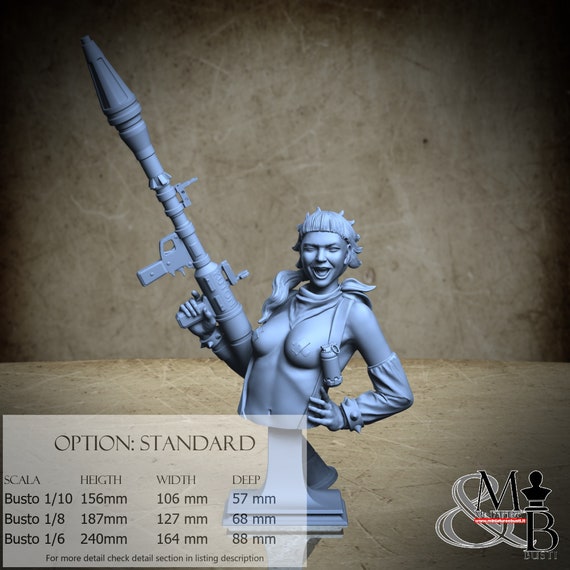 Bazooka Girl Bust, Agosto 2022, Kuton, miniatura da assemblare e colorare, in resina