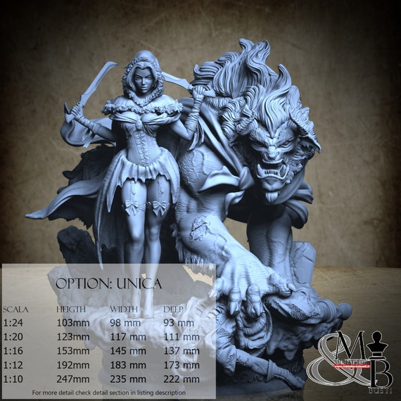 Beauty and the Beast, miniature to assemble and color, in resin