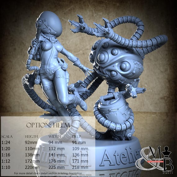 Space Girl Diorama, July 2023 (7 Styles), by Nutshell Atelier, miniature to assemble and paint, resin