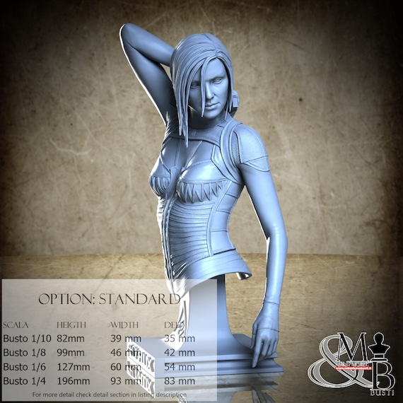 Aeon Flux Bust, September 2023, Kuton, miniature to assemble and color, in resin