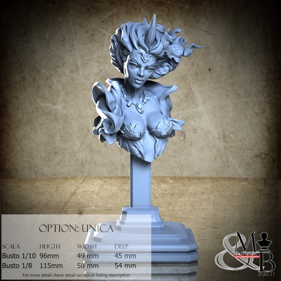 PhoenixBust, Elemental Awakening, by Great Grimoire, miniature to assemble and paint, resin