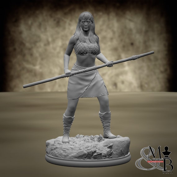 Greek female warrior, miniatura da assemblare e colorare, in resina