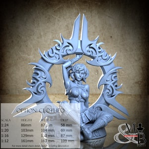 Chakram Girl, Ottobre 2023 (3 Stili), di Nutshell Atelier, miniatura da assemblare e colorare, resina