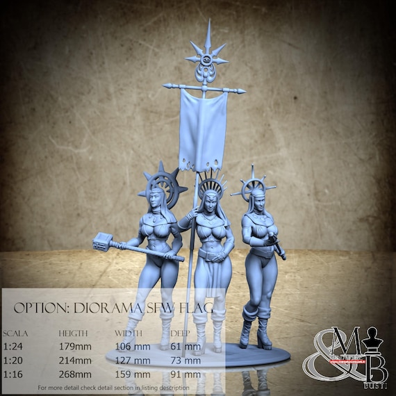 Sisters Diorama, Luglio 2024 (4 Stili), di Claydemon, miniatura da assemblare e colorare, resina