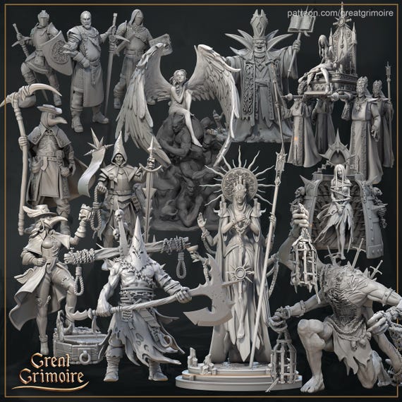 Dawn of Heresy - by Great Grimoire - COMPLETE PACKAGE - Resin - DnD, RPG, Wargame and Display to Color