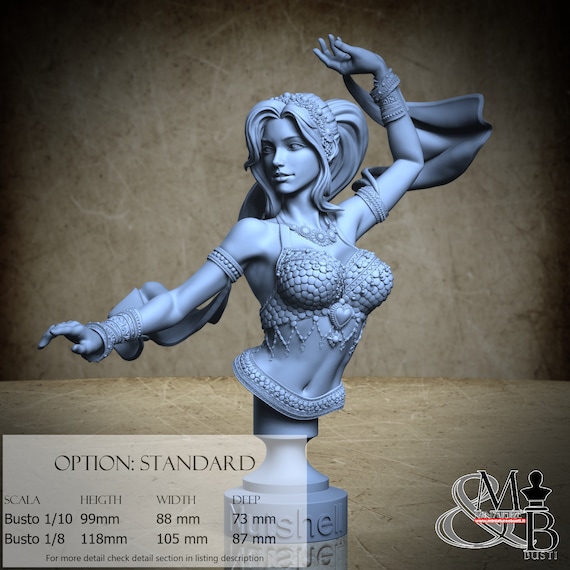 Belly Dancer Bust, October 2022 (5 Styles), by Nutshell Atelier, miniature to assemble and color, resin