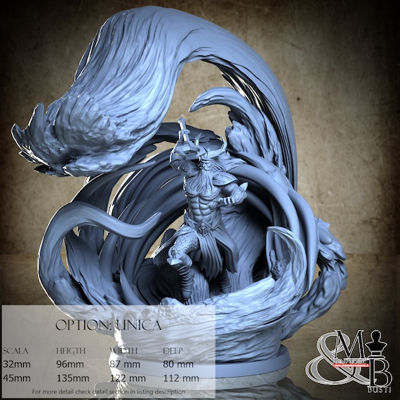 King Triton, The Chronicles of Atlantis, by Clay Cyanide Miniature, miniature to assemble and color, resin