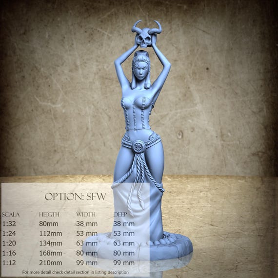 Livana - miniatura in resina stampata in 3D | Collezione Gothic Pinup