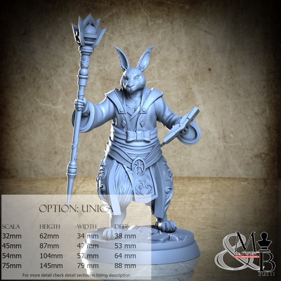 Clover, Lunar Cotton Tail, by Clay Cyanide Miniature, miniature to assemble and paint, resin