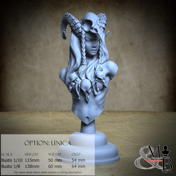Calyce bust, miniature to assemble and color, in resin