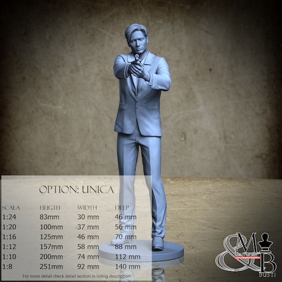 FBI misteries male detective, miniature to assemble and color, in resin