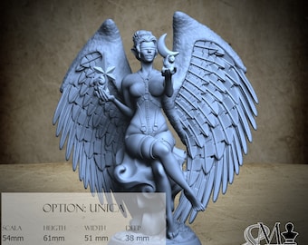 Nyx, Gothic Pinup, Bella Nacht Miniatures, miniatura da assemblare e colorare, in resina