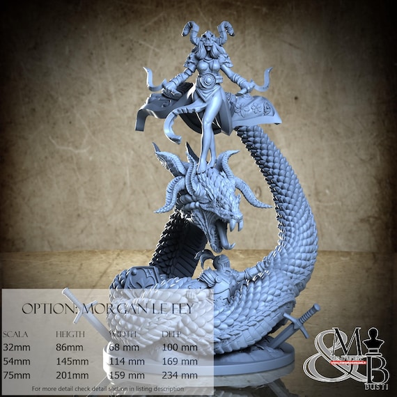 Morgan Le Fey - Resin Miniatures - DnD, RPG, Wargame, and Display to Color - The Legend of King Arthur