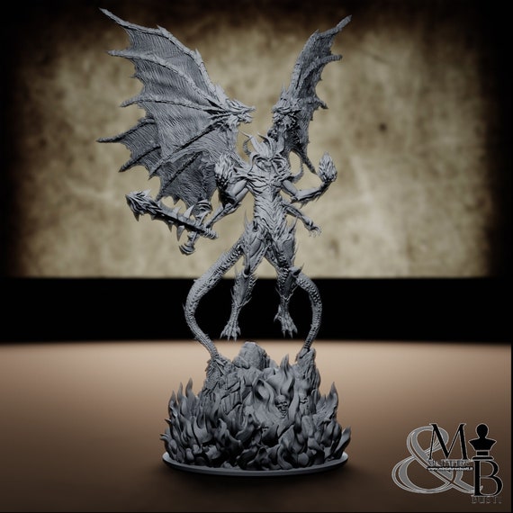 Flame Demon, resin miniature to mount and color, role-playing, DnD, RPG, RDR