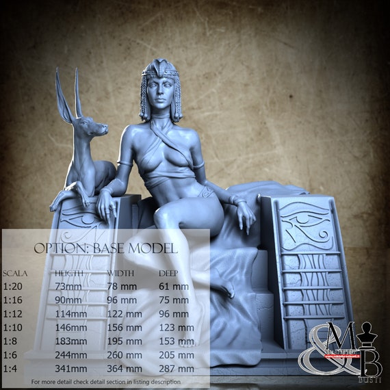 Cleopatra, 2023-06 (3 Styles), by ca_3d_art, miniature to assemble and color, resin