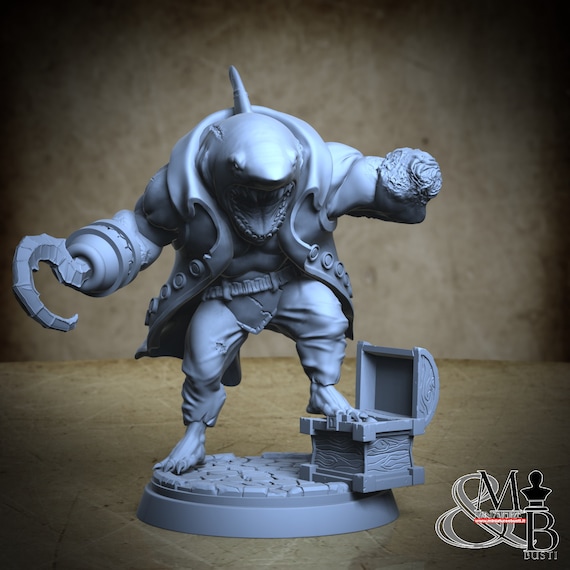 Tayag, Pirate Sharks, by Clay Cyanide Miniature, miniature to assemble and paint, resin