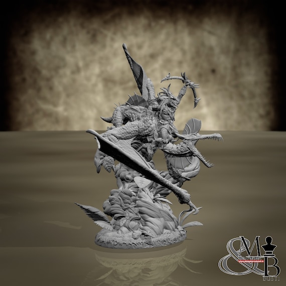 Quetzal Knights (Various Poses), resin miniature to assemble and color, role-playing games, DnD, RPG, GDR, Archvillain Games