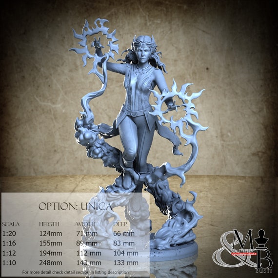 Scarlet Witch, Big Models, Clay Cyanide Miniature, miniature to assemble and color, in resin