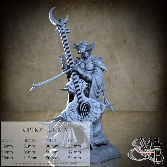 Merindel Silvercloud - Moontouched bard, Archvillain Society XVII, by Archvillain Games, miniature to assemble and paint, resin
