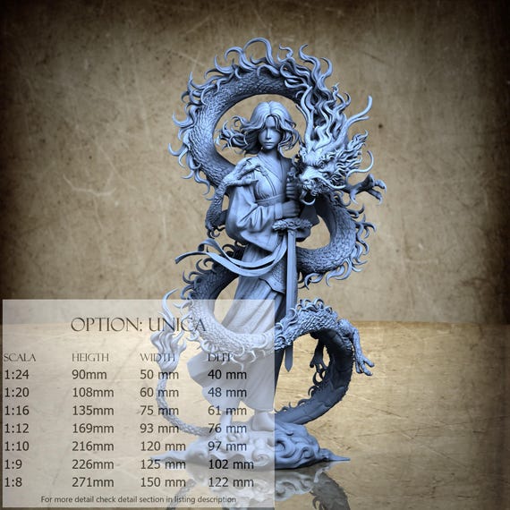 Mulan - Resin Statue - D&D, RPG, Wargame, and Display Coloring Page - 2025-06