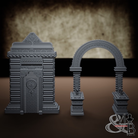 Hindu Altar and Arch, resin miniature to assemble and color, role-playing games, DnD, RPG, GDR