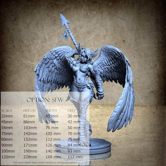 Kyrin Hunter Harpy - by Ronin Art Workshop Resin Miniatures - DnD, RPG, Wargame and Display to Color - Harpies Set 3