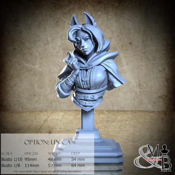 Ms. Fox Bust, Behind the Crimson Curtain, Great Grimoire, resin miniature to assemble and paint
