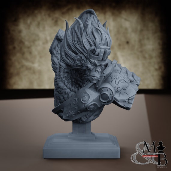 Sun Wukong (Bust Version), resin miniature to assemble and color, role-playing games, DnD, RPG, GDR